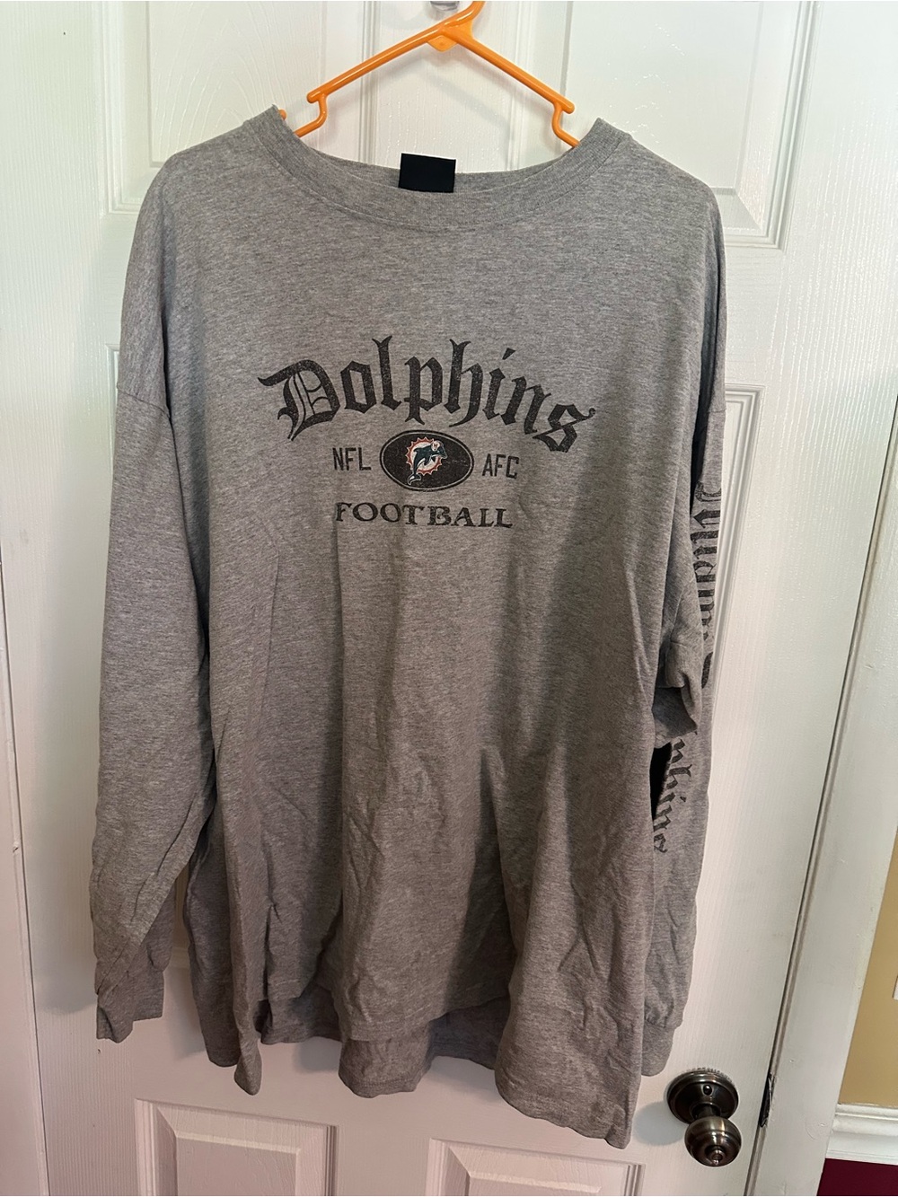 Miami Dolphins Gray Long Sleeve Football Tee